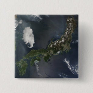 Badge Carré 5 Cm L'île principale du Japon, Honshu