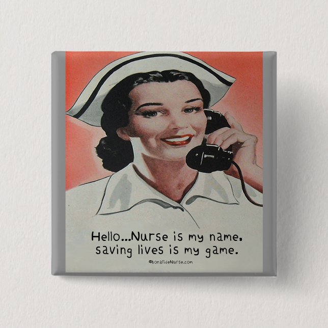 Badge Carré 5 Cm L'infirmière est mon nom (Devant)