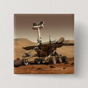 Badge Carré 5 Cm L'interprétation de l'artiste de Mars Rover