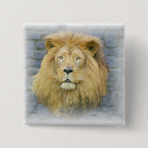 Badge Carré 5 Cm lion