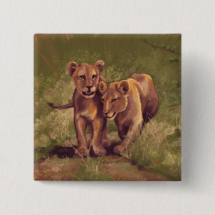 Badge Carré 5 Cm Lion Cubs