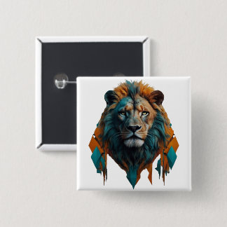 Badge Carré 5 Cm Lion Majestic