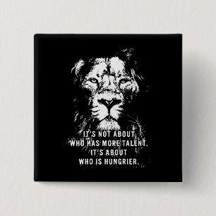 Badge Carré 5 Cm Lion - Mots Motivationnels - Inspiration