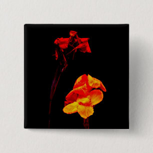 Badge Carré 5 Cm Lis de Canna sur le noir