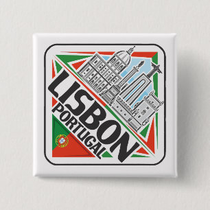 Badge Carré 5 Cm Lisbonne Portugal