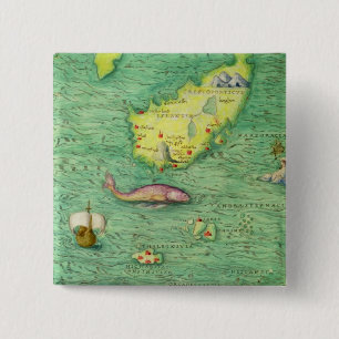 Badge Carré 5 Cm L'Islande