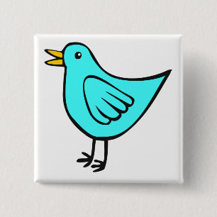 Badge Carré 5 Cm Little Bird 02