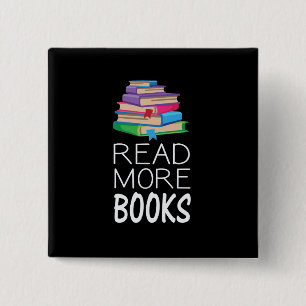 Badge Carré 5 Cm Livres - Lire plus de livres