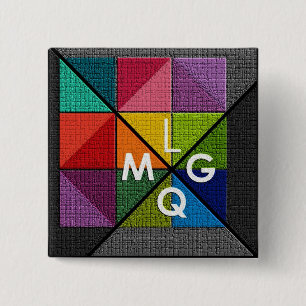 Badge Carré 5 Cm LMQG 2" goupille