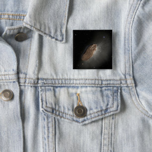 Badge Carré 5 Cm L'objet interstellaire Wayward Oumuamua.