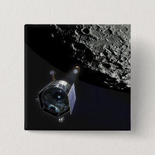 Badge Carré 5 Cm L'observation de cratère lunaire