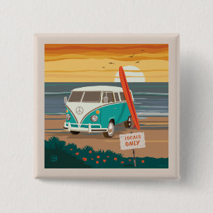 Badge Carré 5 Cm Locaux uniquement VW Surf Van