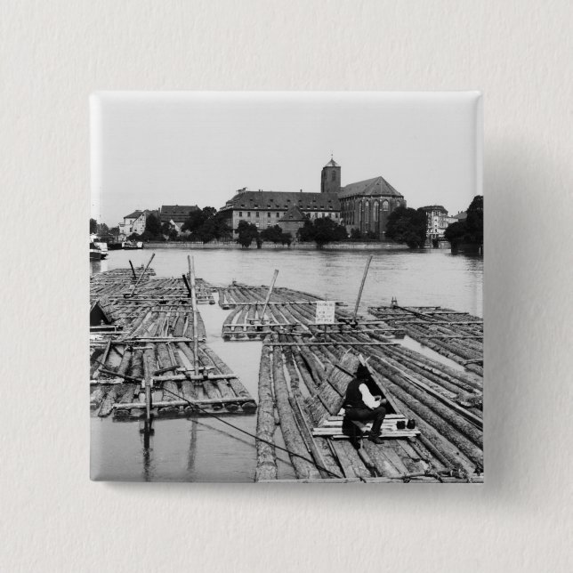 Badge Carré 5 Cm L'Oder chez Breslau Pologne, c.1910 (Devant)