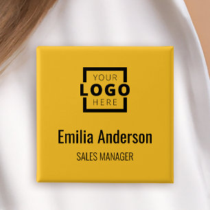 Badge Carré 5 Cm Logo d'entreprise Nom du personnel de l'employé Ba