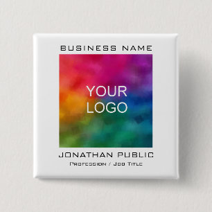 Badge Carré 5 Cm Logo d'entreprise personnalisé