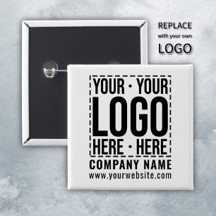 Badge Carré 5 Cm Logo d'entreprise personnalisé Entreprise Cool mod