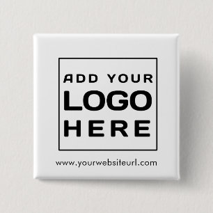 Badge Carré 5 Cm Logo d'entreprise personnalisé et site Web