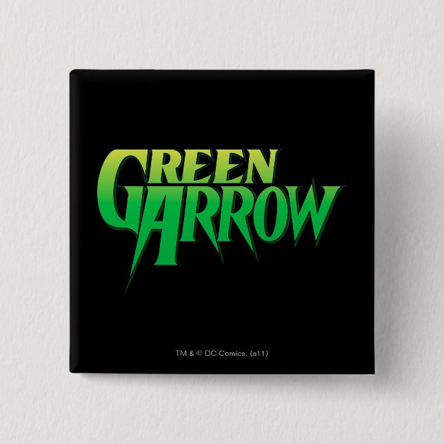 Badge Carré 5 Cm Logo Flèche verte 3 (Devant)