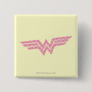 Badge Carré 5 Cm Logo floral rose de Wondoman