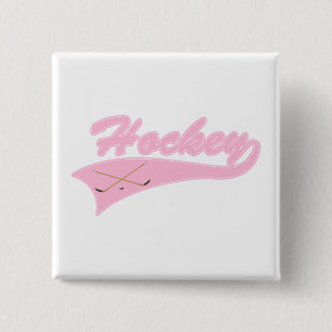 Badge Carré 5 Cm Logo rose-clair d'hockey