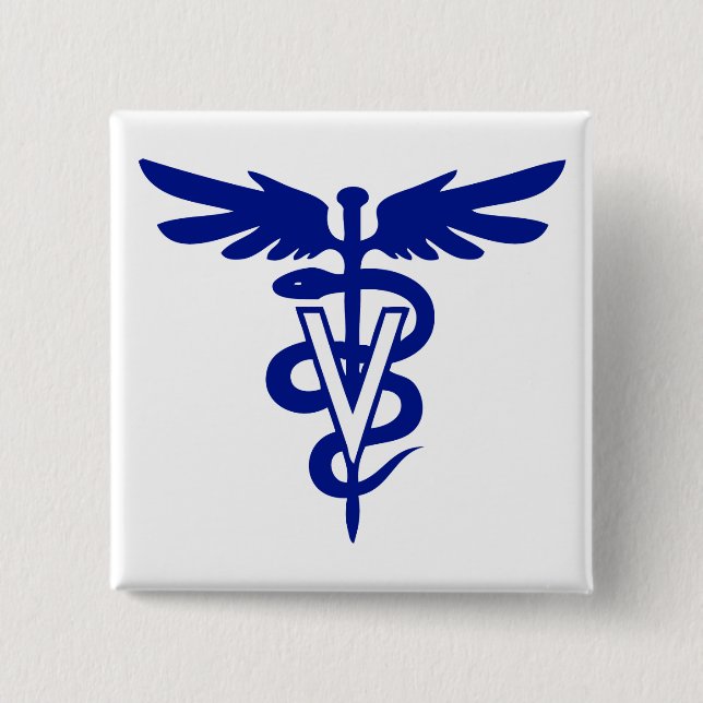 Badge Carré 5 Cm logo vétérinaire 4 (Devant)