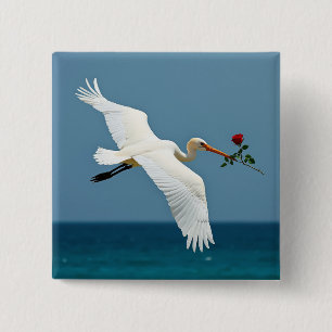 Badge Carré 5 Cm L'oiseau voyageur