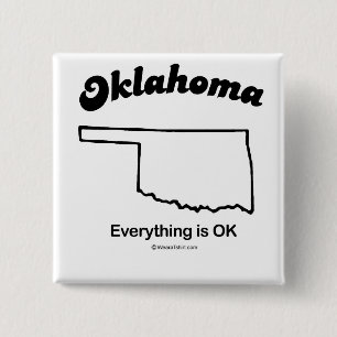 Badge Carré 5 Cm L'OKLAHOMA - T-shirts et Gea "de DEVISE d'ÉTAT de