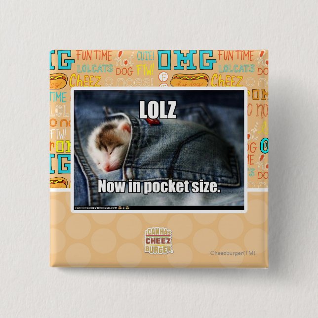 Badge Carré 5 Cm LOLZ maintenant dans de poche (Devant)