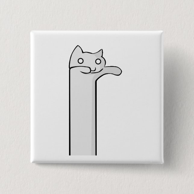 Badge Carré 5 Cm longcat cat minimalism animale (Devant)