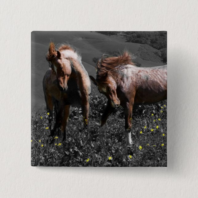 Badge Carré 5 Cm Longeron d'étalon (Devant)