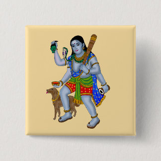 Badge Carré 5 Cm Lord Bhairava Button