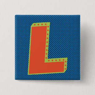 Badge Carré 5 Cm Loser - Big L - Plus Grand Loser - Nuit de jeu Bun