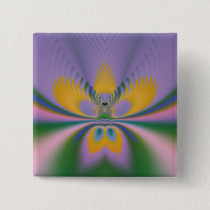 Badge Carré 5 Cm Lotus Pourpre