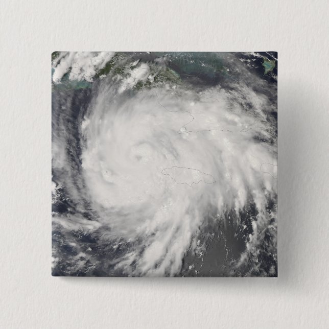 Badge Carré 5 Cm L'ouragan Gustav sur la Jamaïque (Devant)