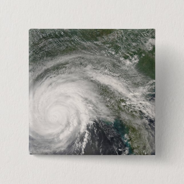 Badge Carré 5 Cm L'ouragan Gustav sur la Louisiane (Devant)