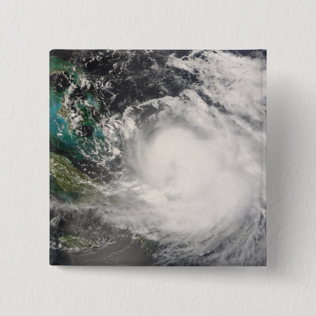 Badge Carré 5 Cm L'ouragan Hanna au-dessus des Bahamas (Devant)