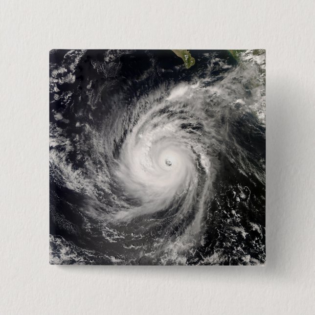 Badge Carré 5 Cm L'ouragan Norbert au Mexique (Devant)