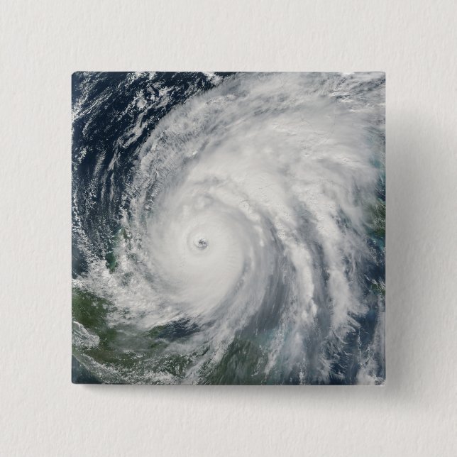 Badge Carré 5 Cm L'ouragan Wilma sur le Mexique (Devant)