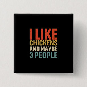 Badge Carré 5 Cm Louvain de poulet J'Aime Les Poulets
