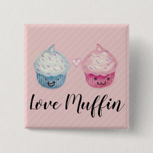 Badge Carré 5 Cm Love-Muffin Cupcakes