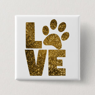 Badge Carré 5 Cm Love paw-print