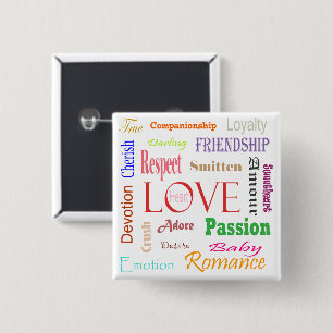 Badge Carré 5 Cm Love Synonyms par Shirley Taylor