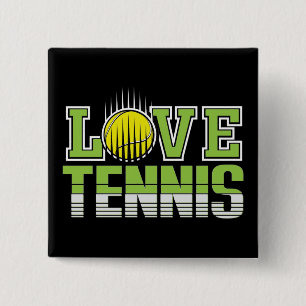 Badge Carré 5 Cm Love Tennis  