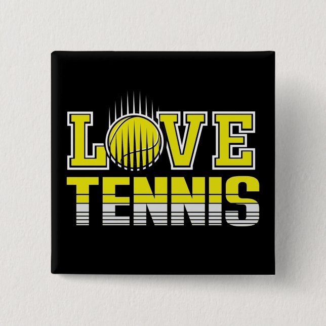 Badge Carré 5 Cm Love    TennisButton (Devant)