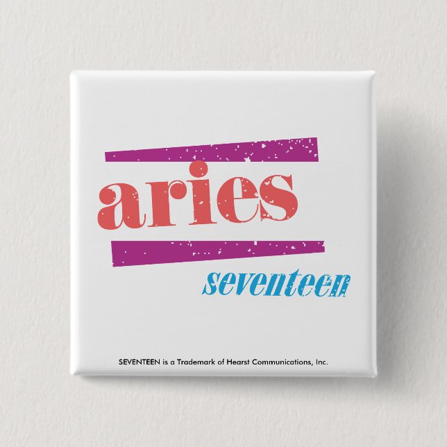 Badge Carré 5 Cm Lt Pink de Bélier (Devant)