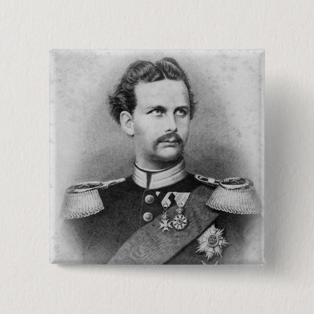 Badge Carré 5 Cm Ludwig II de la Bavière (Devant)