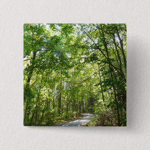 Badge Carré 5 Cm Lumière du soleil sur le chemin en bois au Centenn
