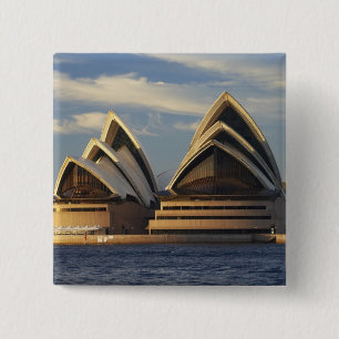 Badge Carré 5 Cm Lumière matinale sur l'Opéra de Sydney, Sydney, No