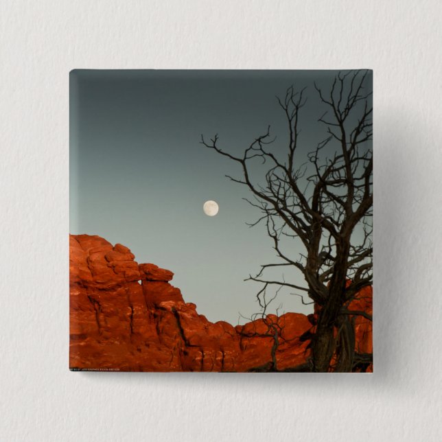 Badge Carré 5 Cm Lune mauvaise (Devant)