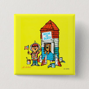 Badge Carré 5 Cm Lune ou buste !